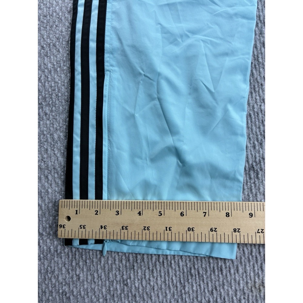 Vintage Y2K Adidas light blue nylon track pants Zipper Ankles 3 Stripes Small - Picture 6 of 9